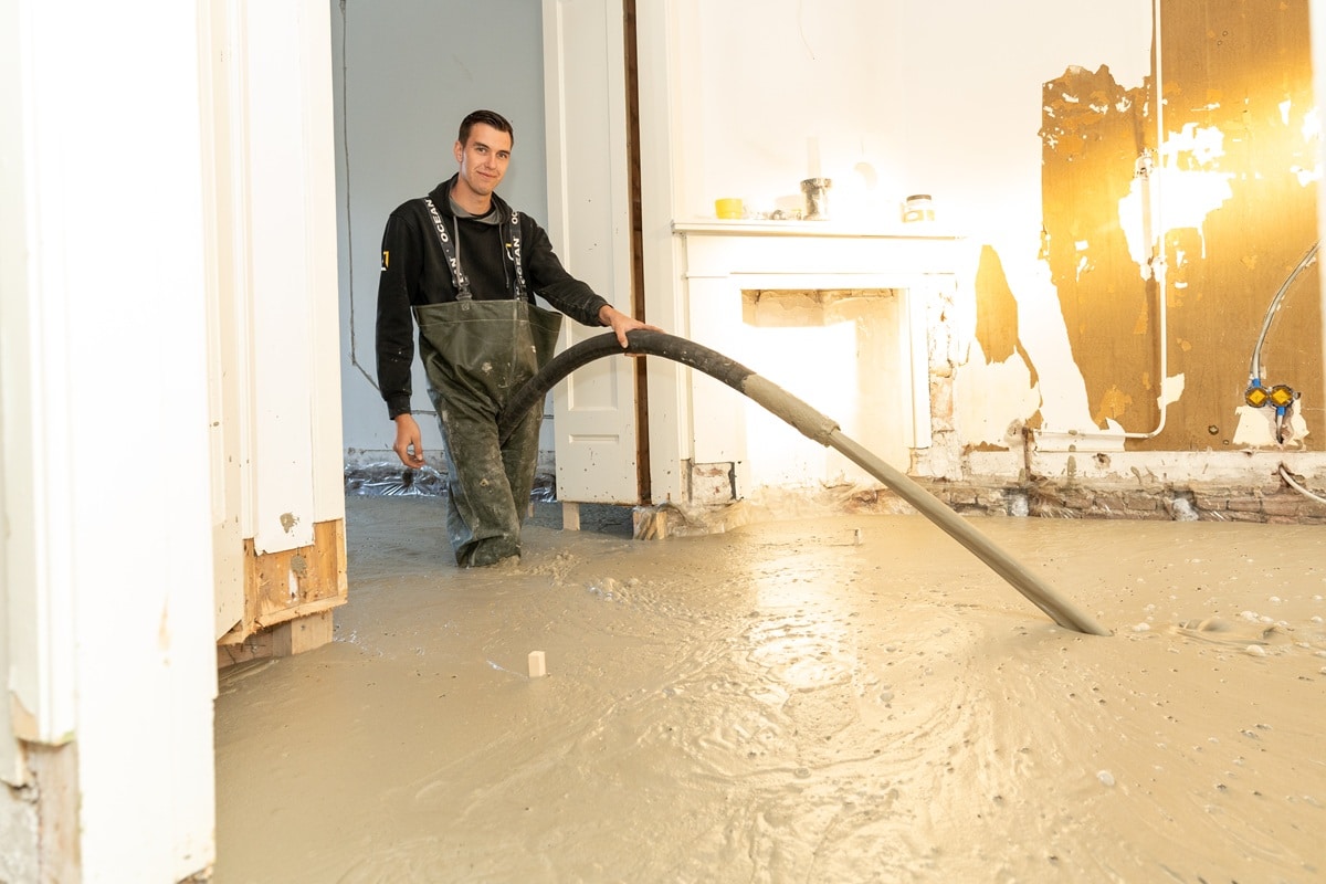 Renovatievloer schuimbeton woning Driebergen-Rijsenburg