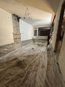 Renovatievloer, het schuimbeton is gestort