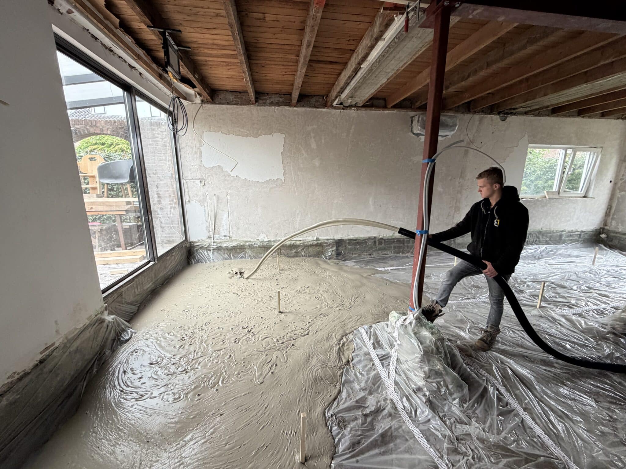 Hoekwoning Nijmwegen schuimbeton storten